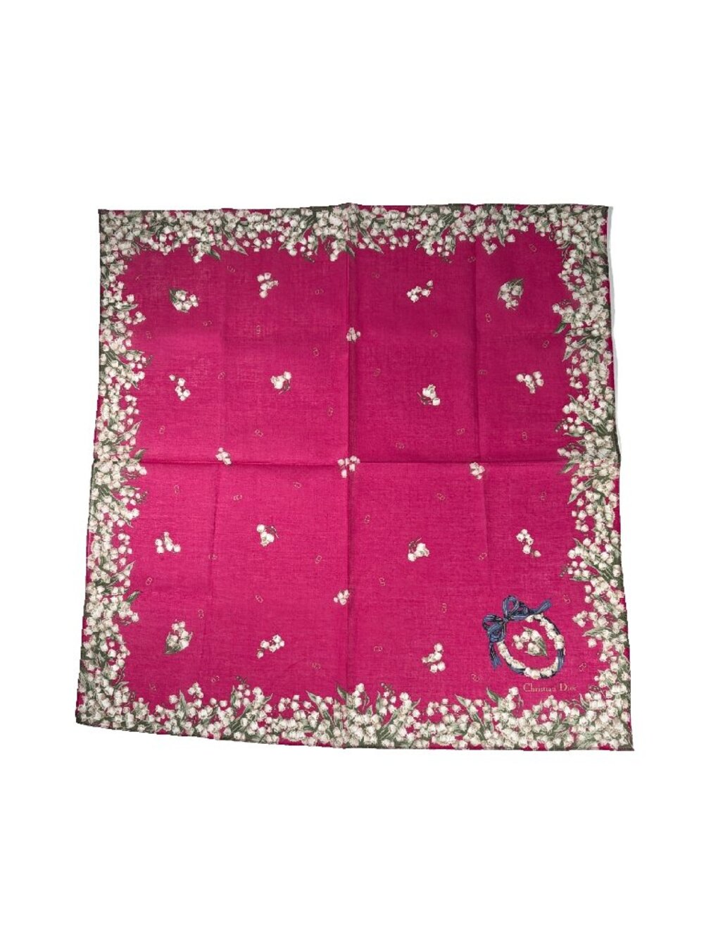 Vintage Christian Dior Lily of the Valley Cotton Scarf